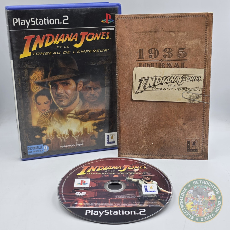 Jeu PS2 Indiana Jones Et Le Tombeau De L'Empereur - Version FR Complète, Très Bon état